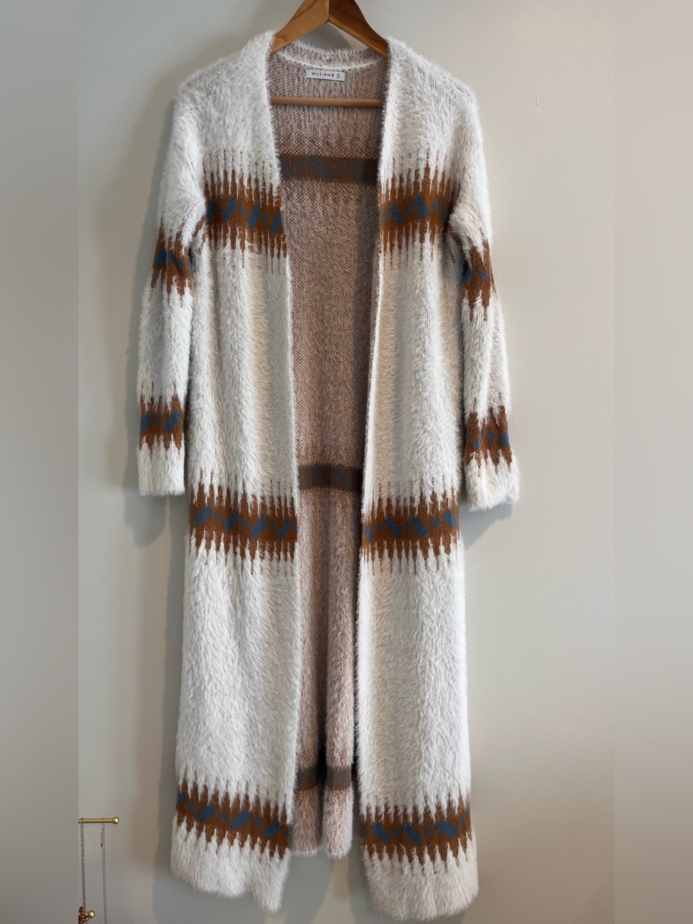 Women’s SMALL Southwestern Open Front Knit Long Sweater Boho Western Aztec - Picture 1 of 7